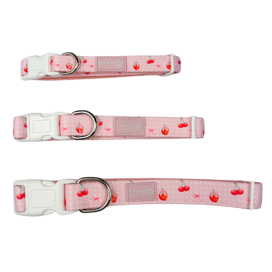 Pet Collar Sweet Chrie Collar for Daily Use for Comfort - size and texture image for pet collar