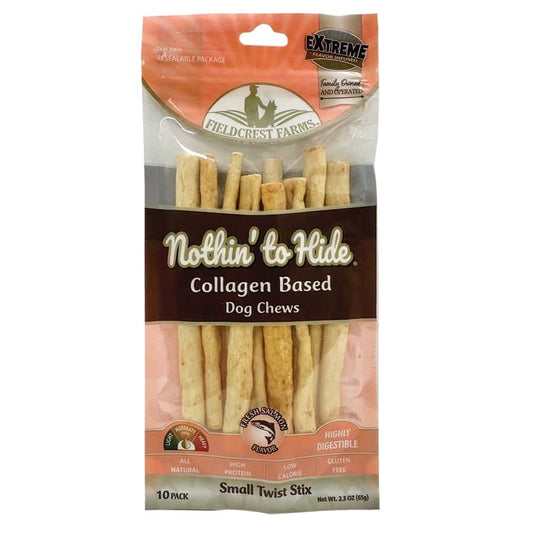 Nothin To Hide Salmon Small Twist Stix 10Ct 2 3Oz Dog Treats - main product image