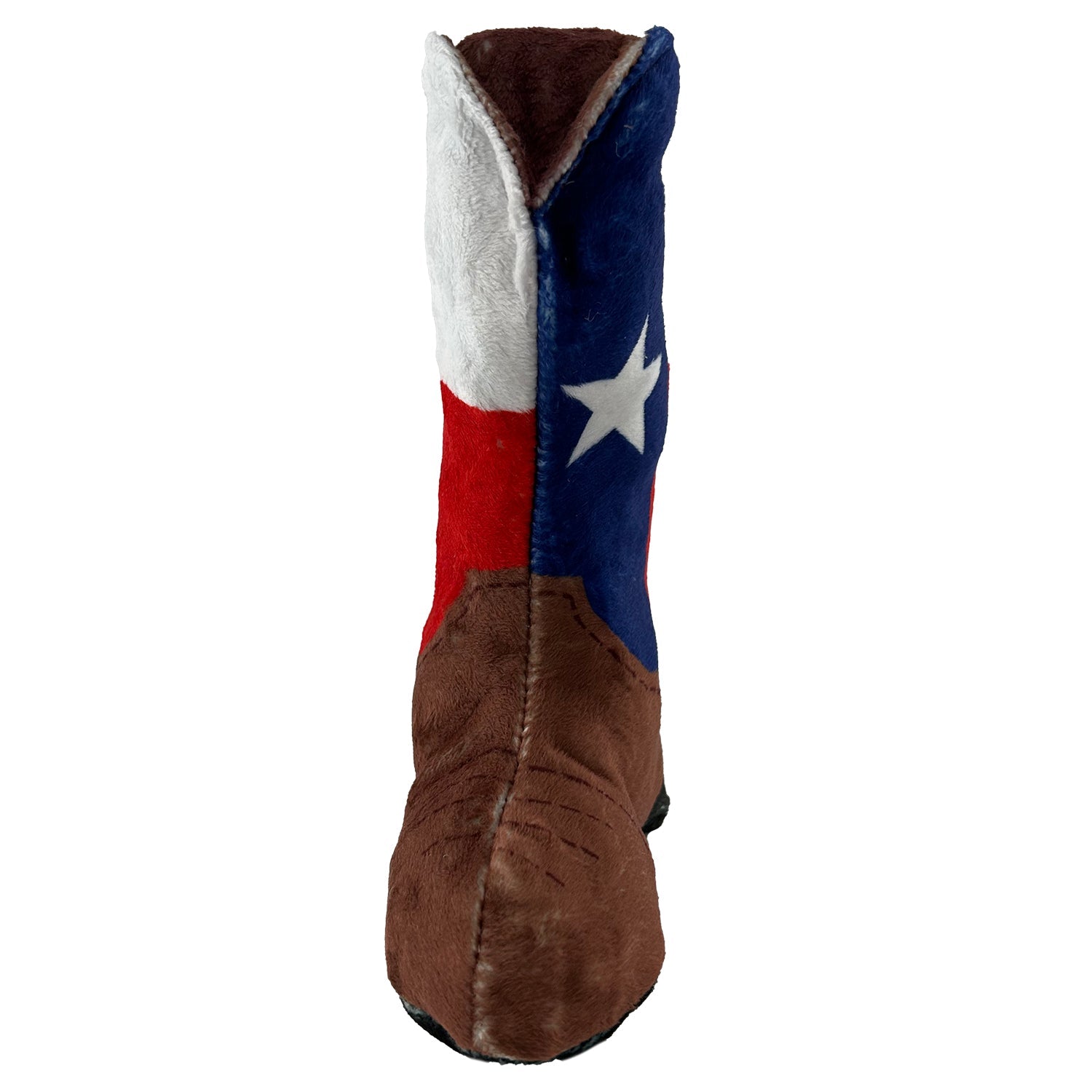 Dog Toy Texas Flag Cowboy Boot Interactive Plush Chew Play - lifestyle view