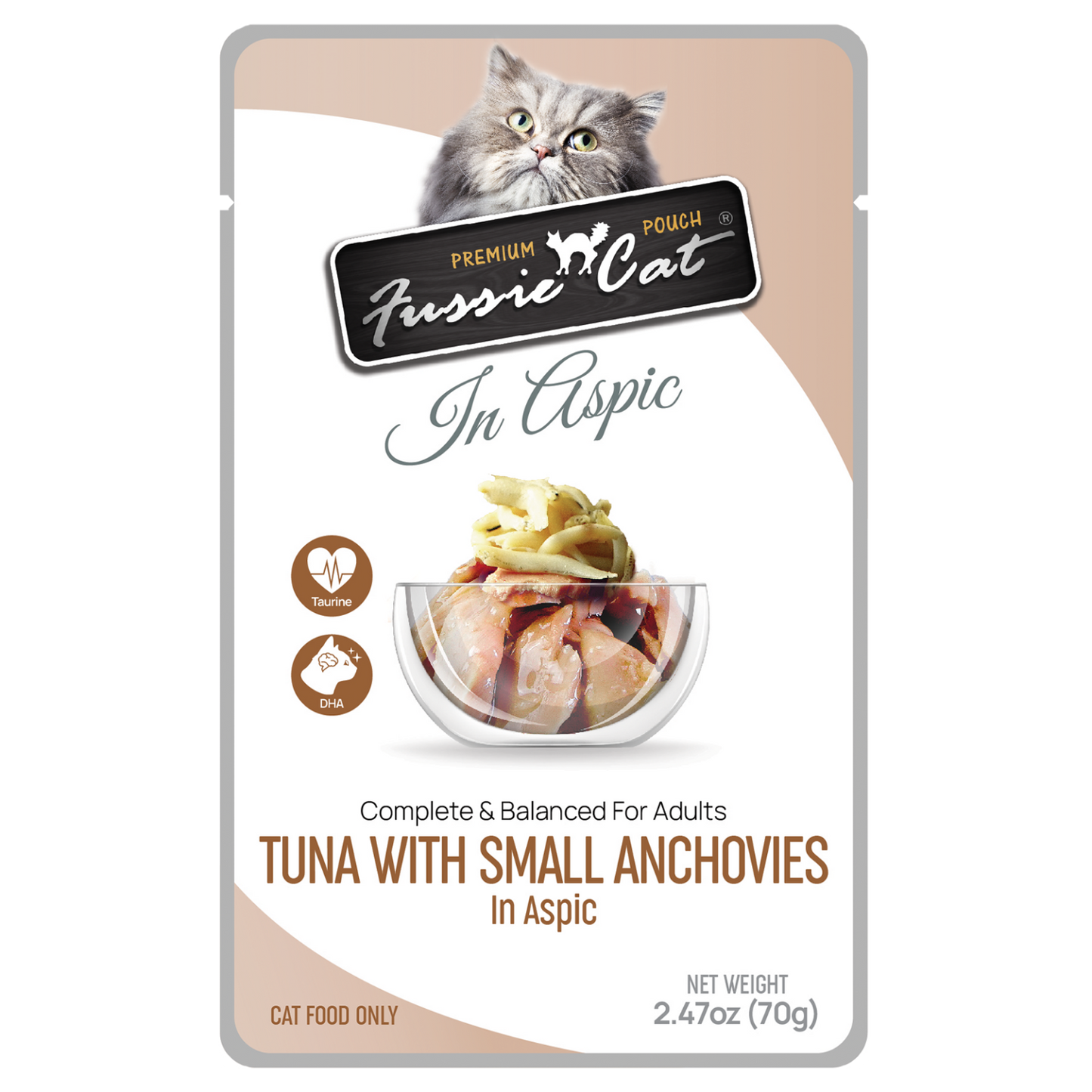 Fussie Cat Pouch Tuna With Small Anchovies In Aspic 2 47Oz - main product image