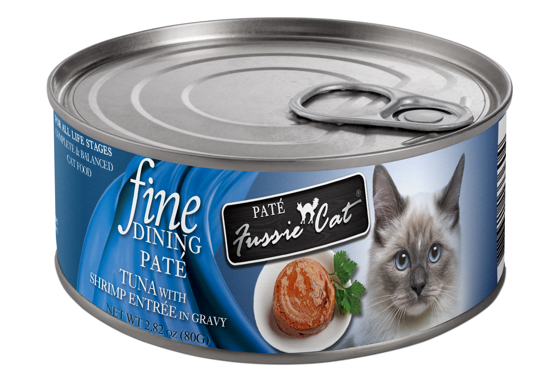 Fussie Cat Fine Dining Pate Tuna With Shrimp Entree In Gravy - main product image