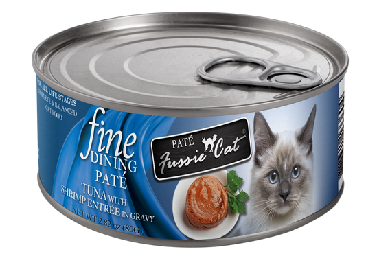 Fussie Cat Fine Dining Pate Tuna With Shrimp Entree In Gravy - main product image