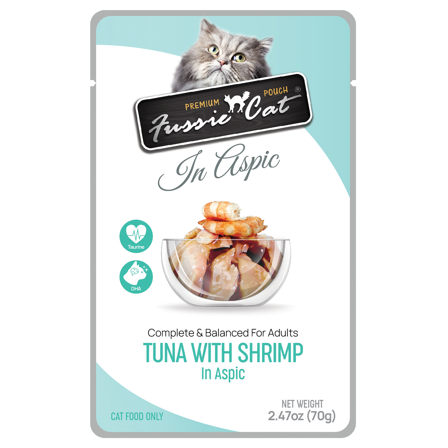 Fussie Cat Pouch Tuna With Shrimp In Aspic 2 47Oz Wet Cat - main product image