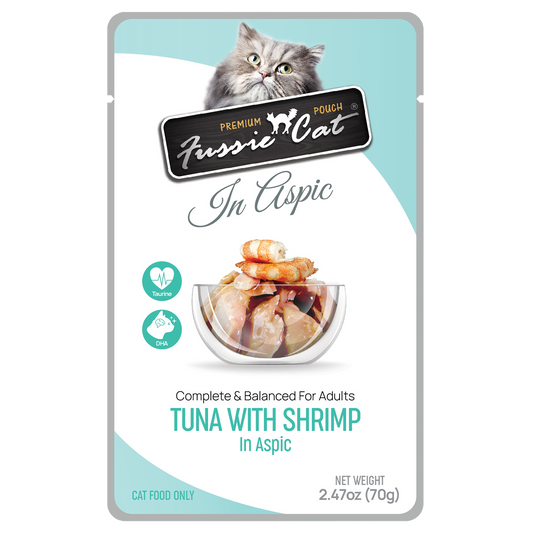 Fussie Cat Pouch Tuna With Shrimp In Aspic 2 47Oz Wet Cat - main product image