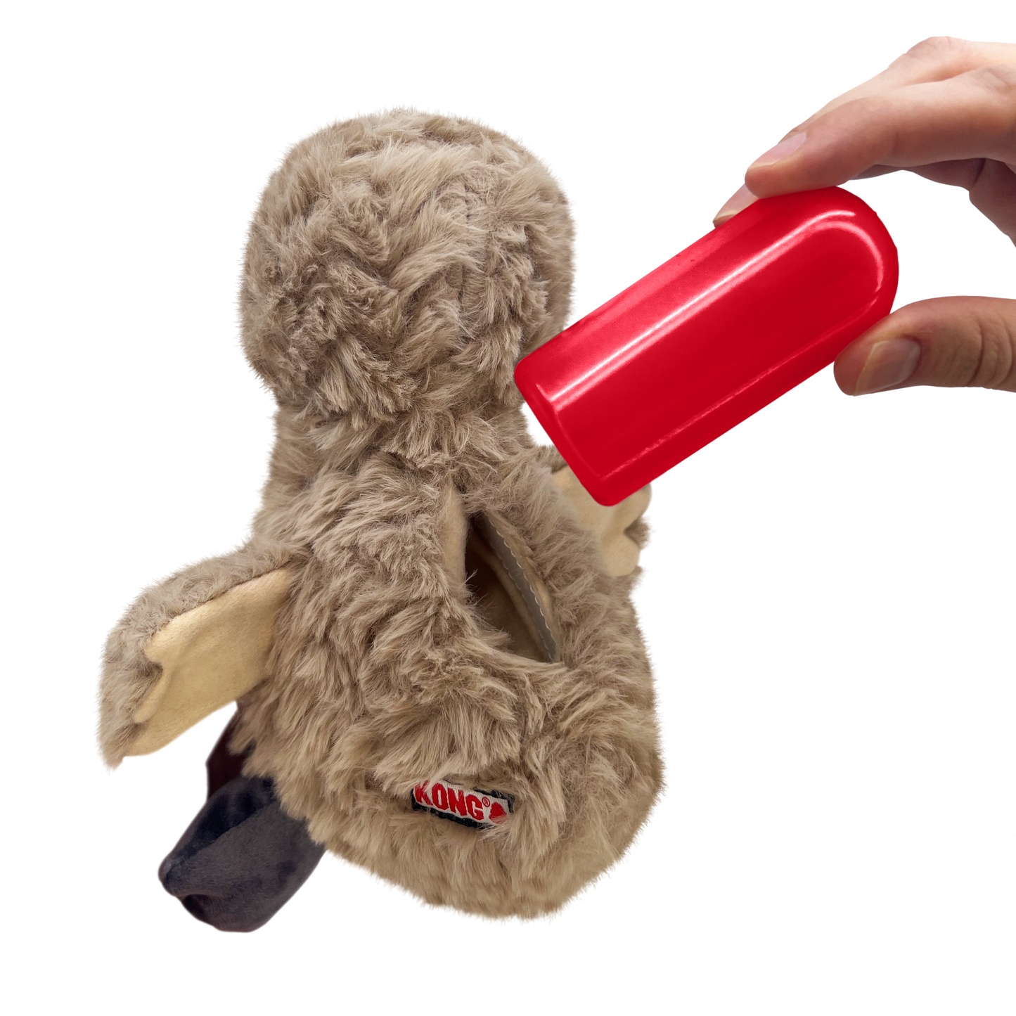 KONG Comfort Tykes Cow Plush Dog Toy Durable Play - detail view