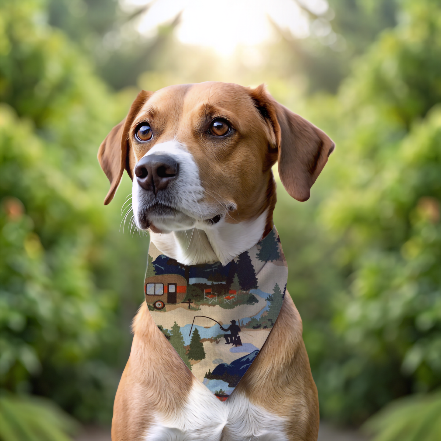 Camping Dog Bandana - lifestyle view
