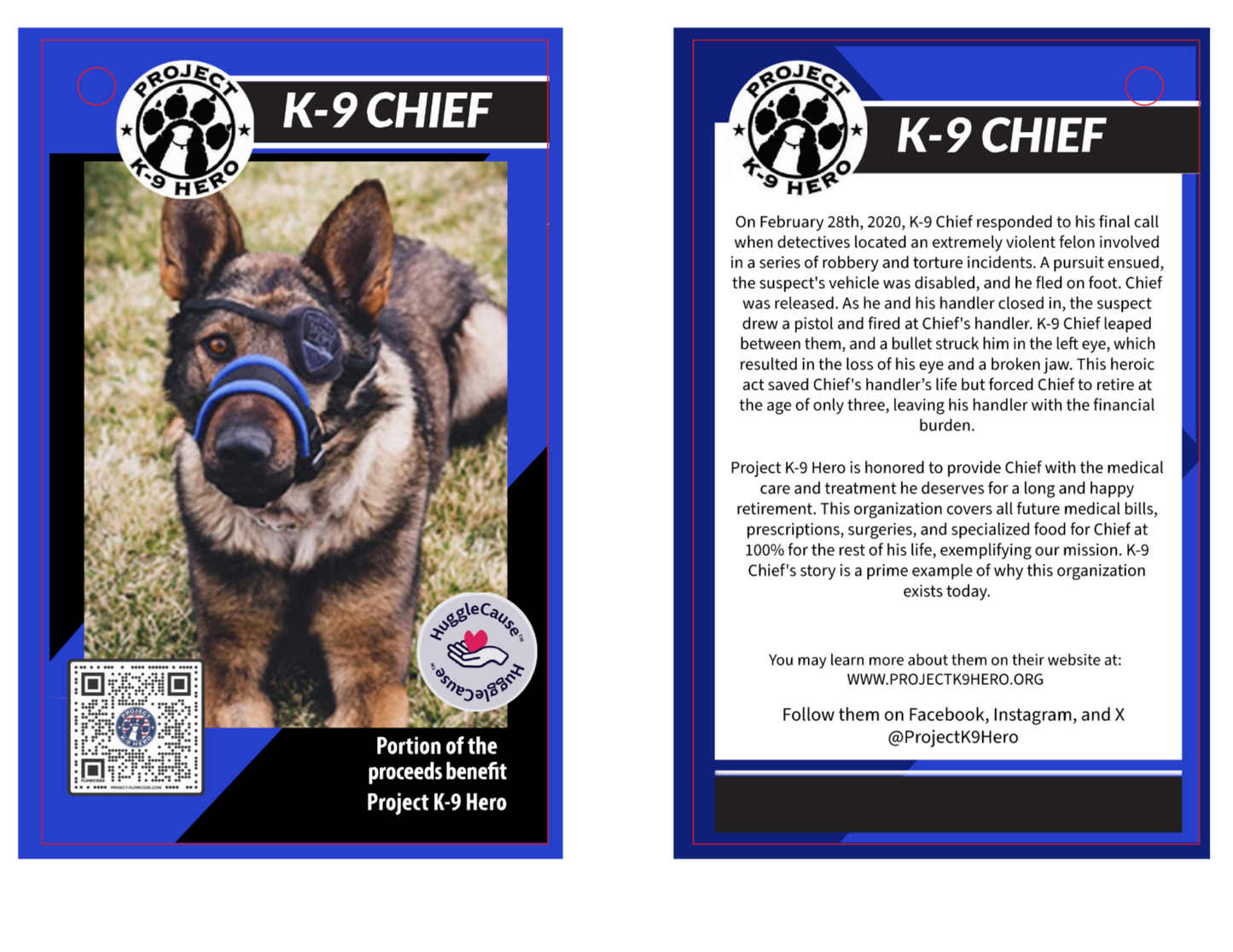 Dog Toy HuggleCause Project K-9 Hero K-9 Chief Knottie Plush main product image for dogs and cats