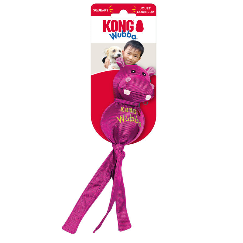 KONG Wubba Friends Ballistic Fetch Dog Toy Durable Play - lifestyle view