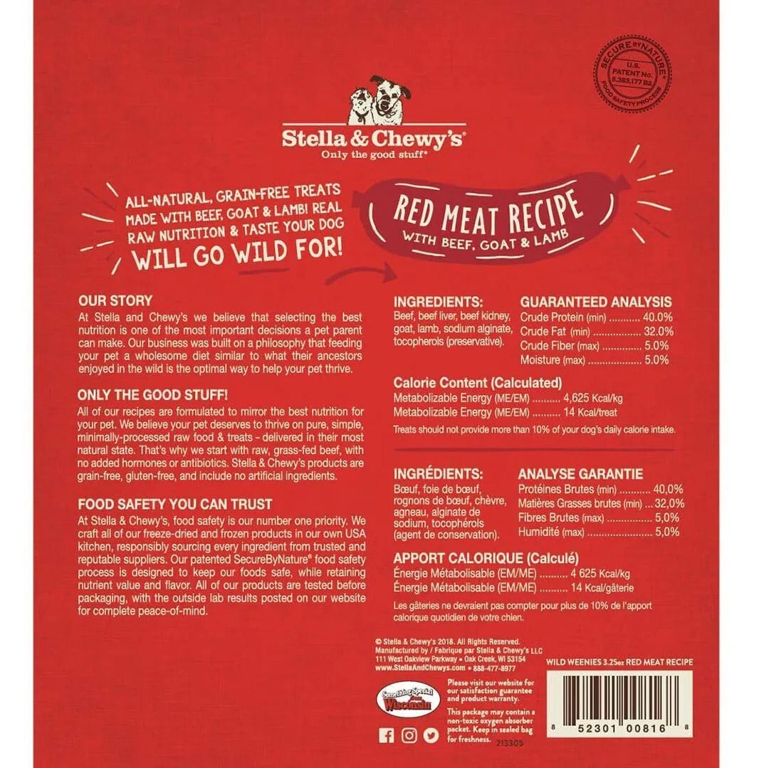 Stella Chewy S Freeze Dried Wild Weenies Red Meat Dog Treats - detail view