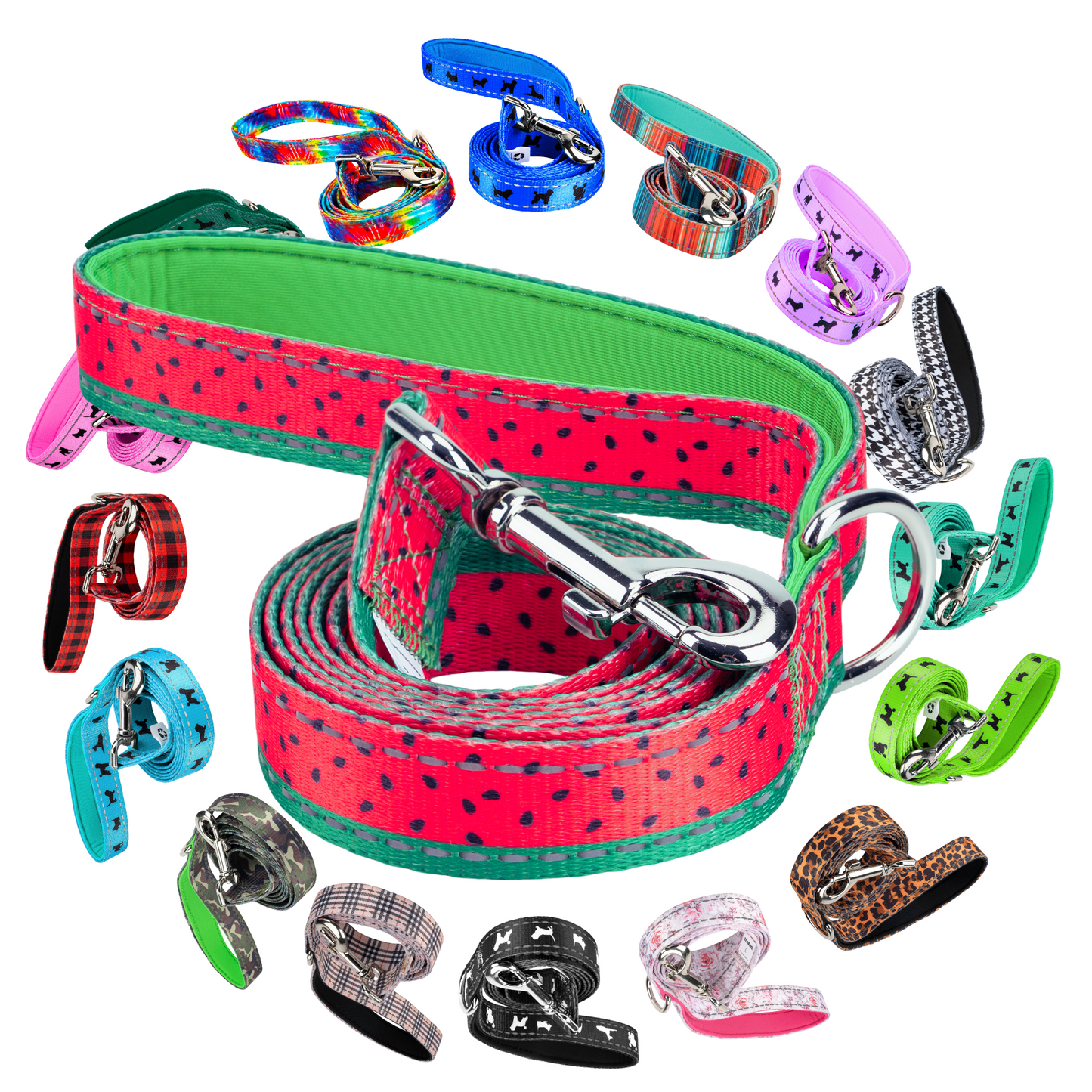Dog Leash EcoBark Watermelon Leash- Padded Comfort Grip - gallery product image for dog leash