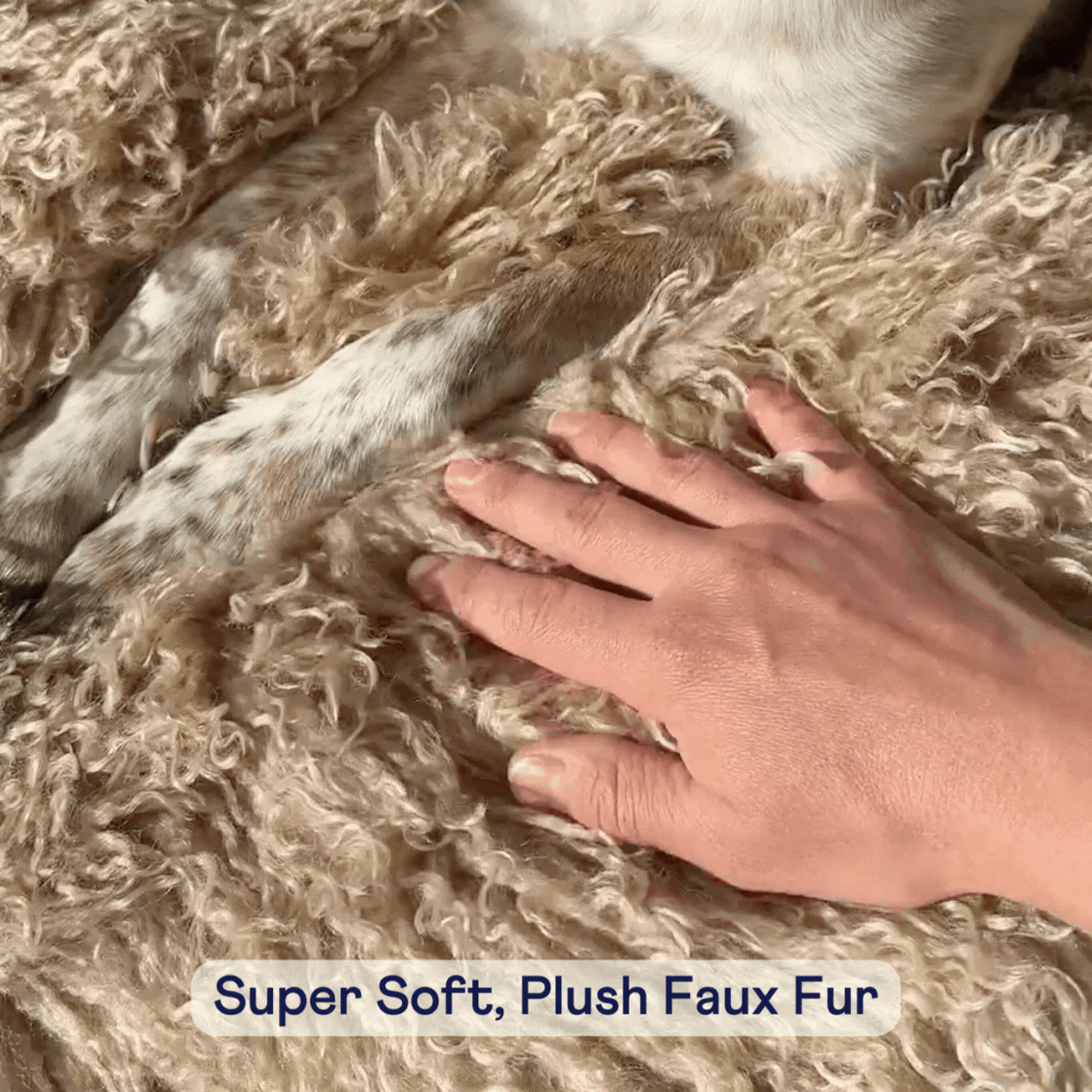 PupProtectorT Luxe Waterproof Bed Runner - Plush Sheep Tan - lifestyle view