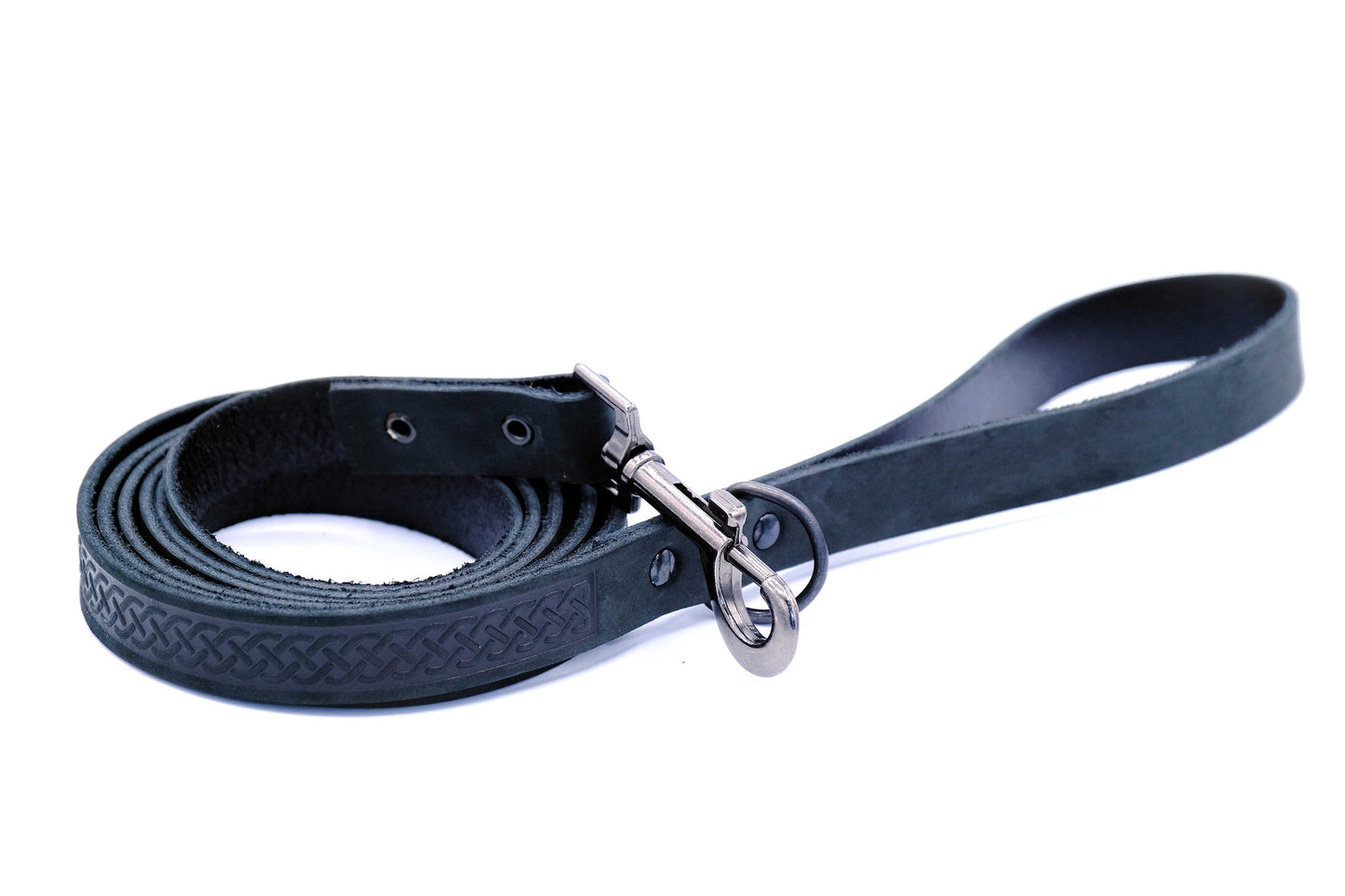 Dog Collar Celtic Sport Midnight Black Leather Leash Essenti - main product image for dog collar