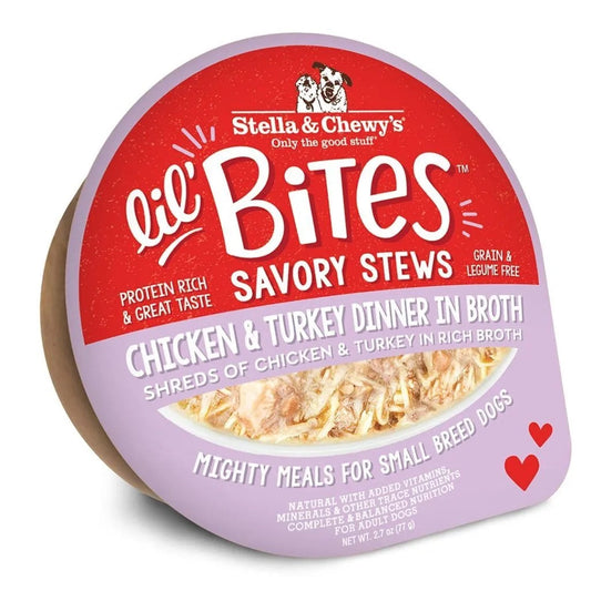 Stella Chewy S Lil Bites Stew Chicken Turkey Dog Food 2 7Oz - main product image