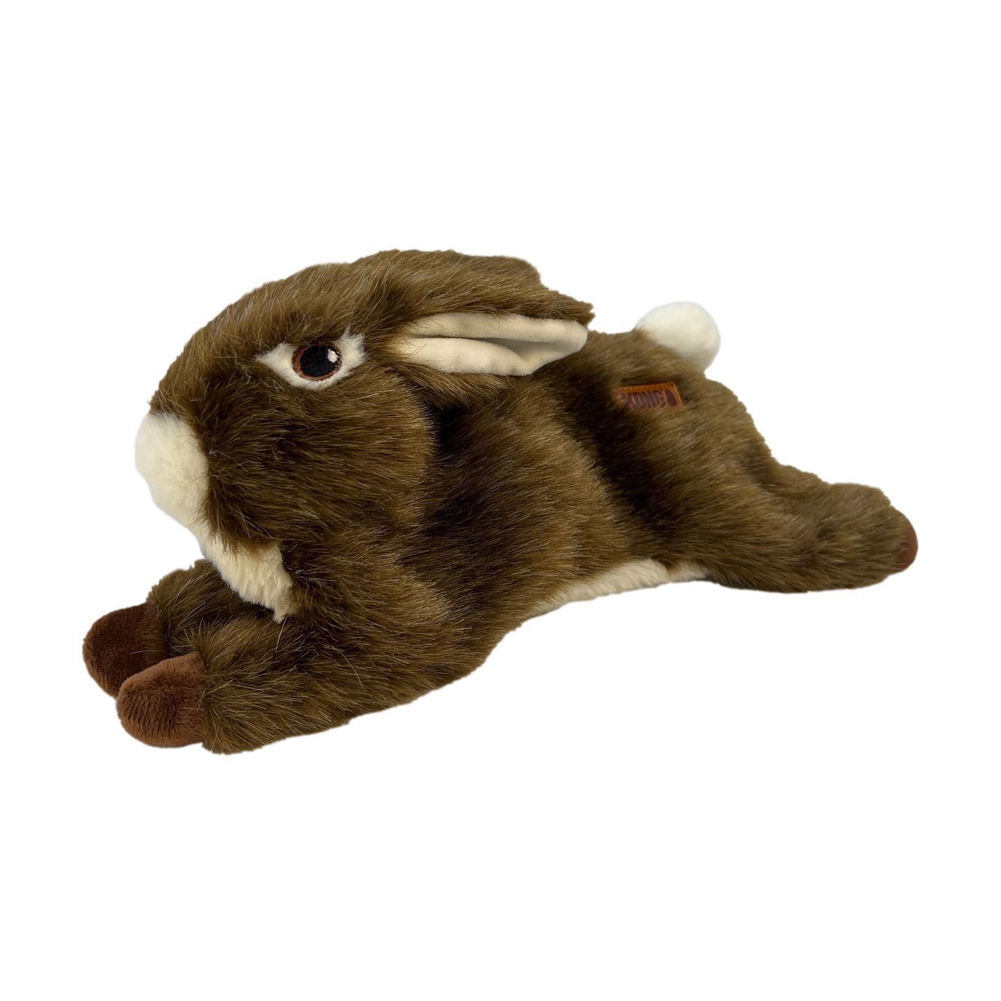 KONG Wild Low Stuff Rabbit Medium Plush Dog Toy Durable Play - close up view