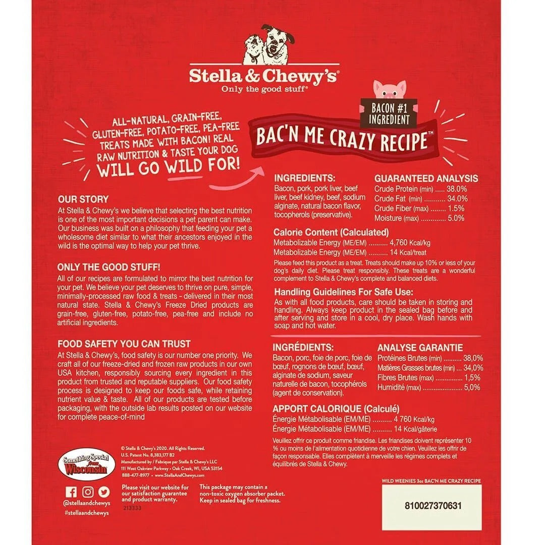 Dog Treats Stella Bacon Chews 3oz Training Rewards Premium - detail view
