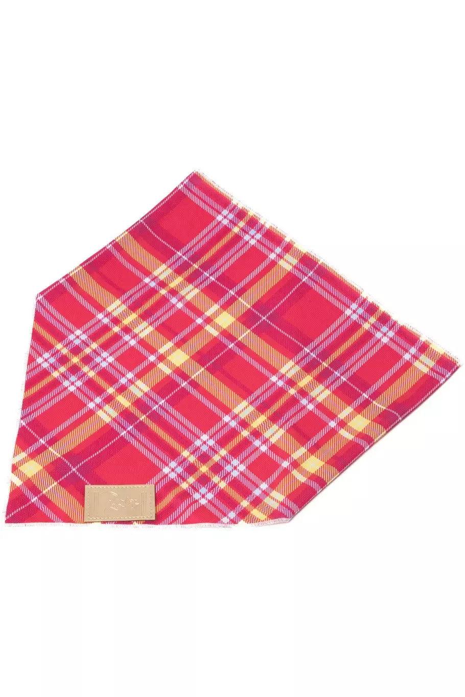 Wine Plaid Dog Bandana Dog Bandanas Premium Pet Supply - main product image