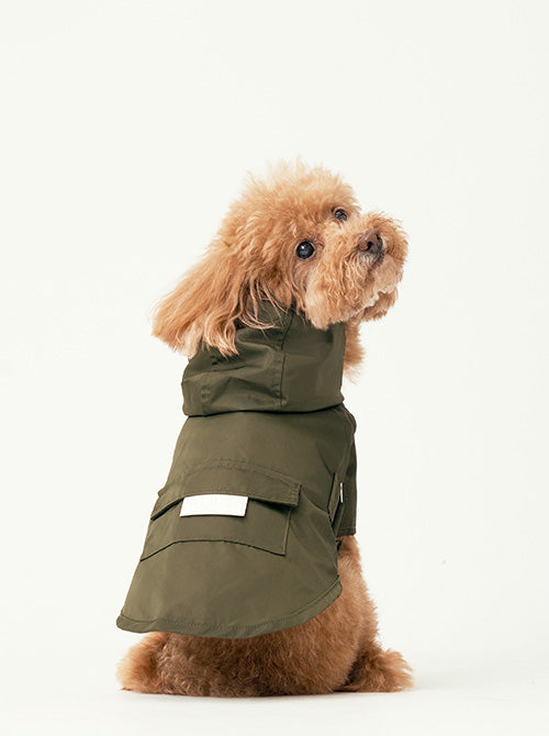 Bowery Raincoat Green Dog Apparel Premium Pet Supply Premium - main product image