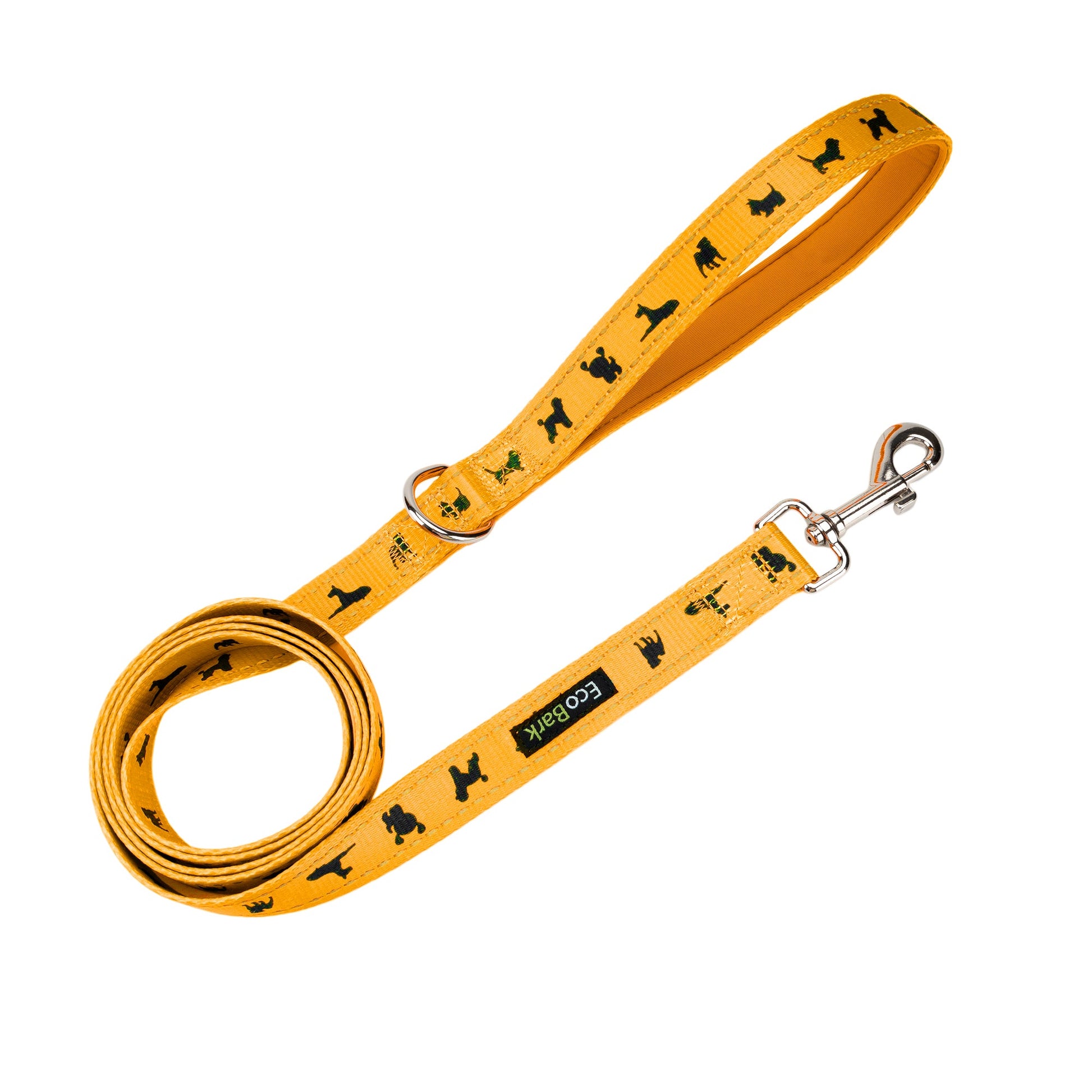 Dog Leash EcoBark Yellow Leash- Padded Comfort Grip Padded - gallery product image for dog leash