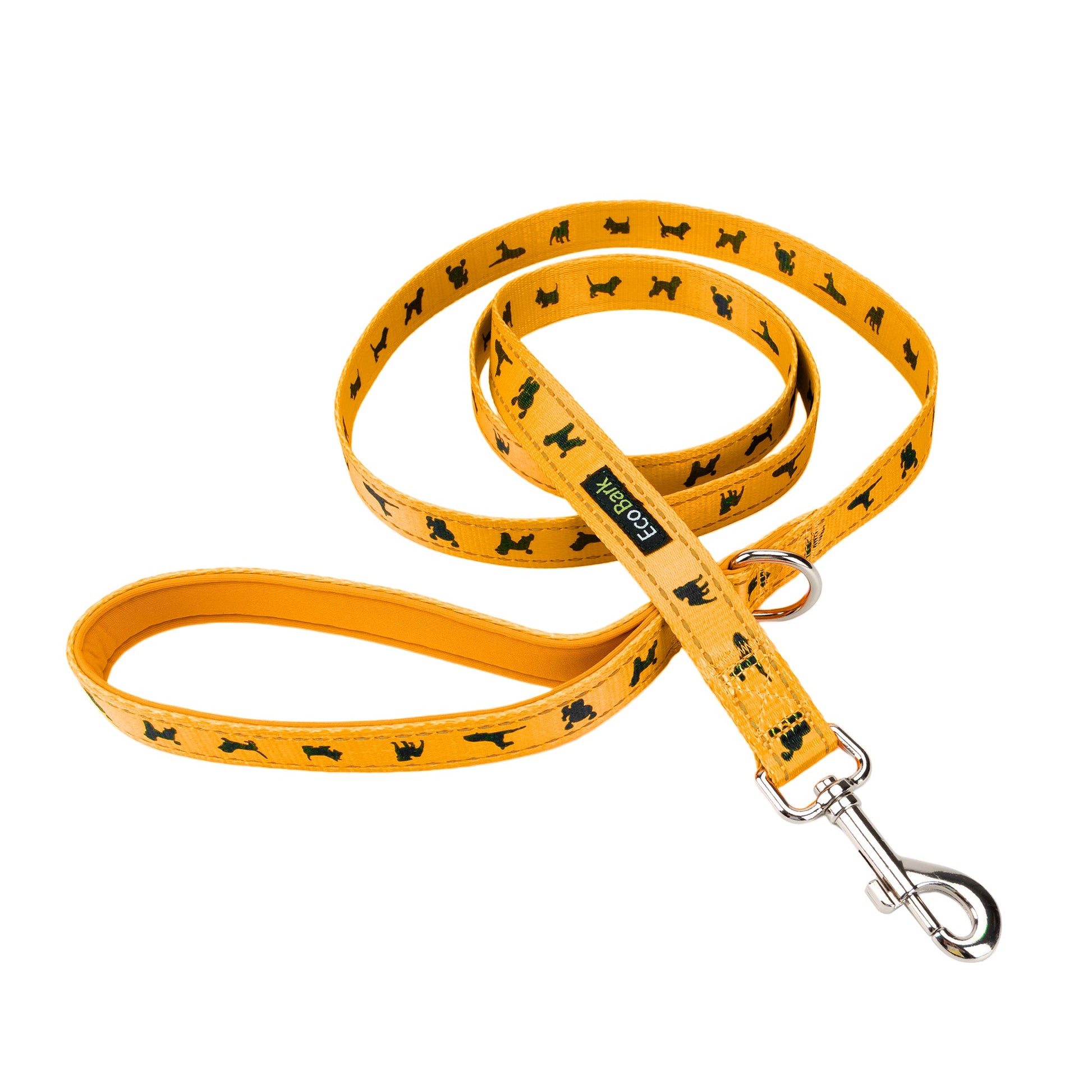 Dog Leash EcoBark Yellow Leash- Padded Comfort Grip Padded - gallery product image for dog leash