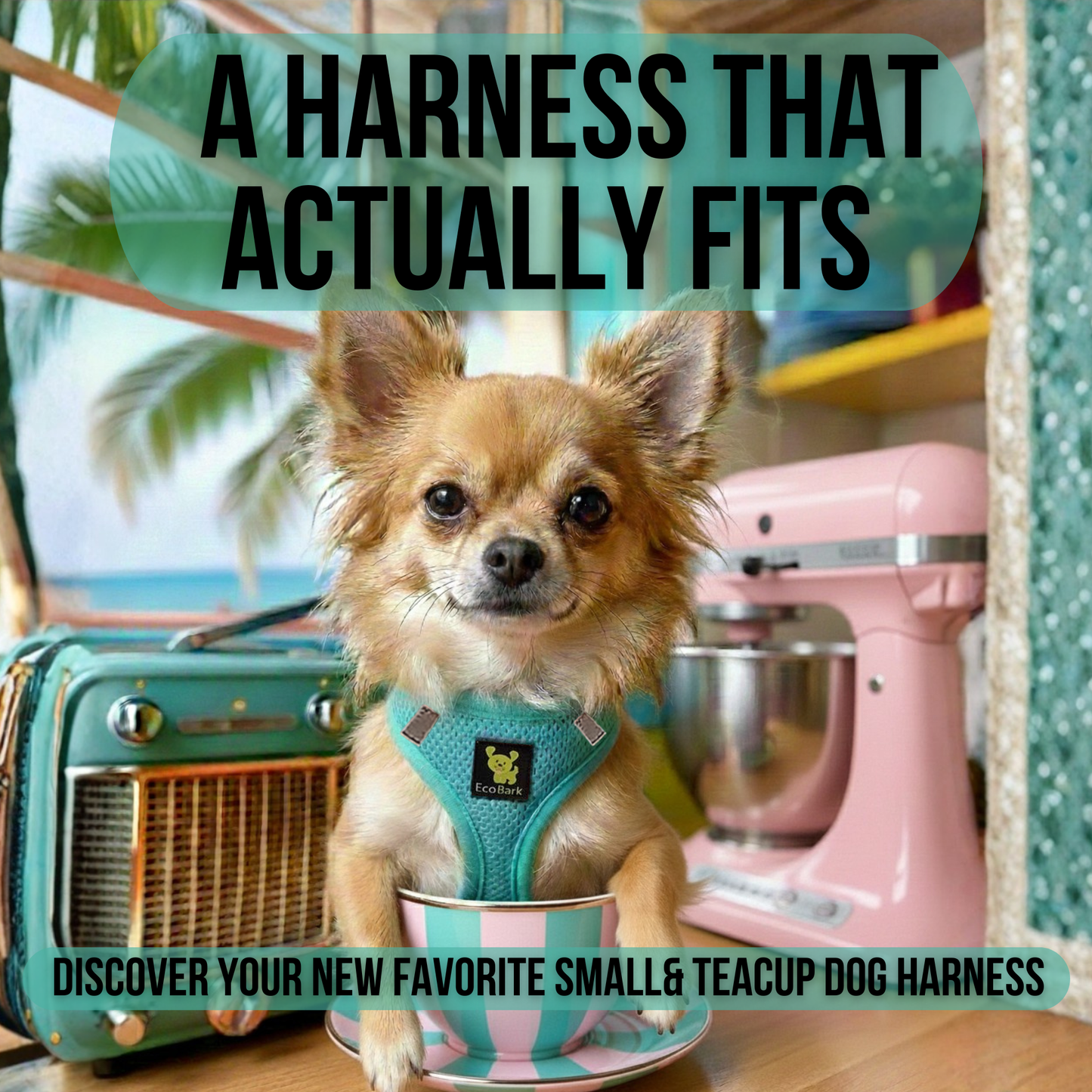 Dog Collar EcoBark Step In Harness XXXS to Small Breeds- - gallery product image for dog collar