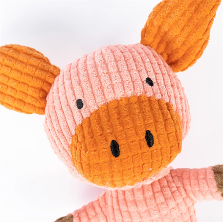 Pet Plush Squeaky Toy - Pig - lifestyle view
