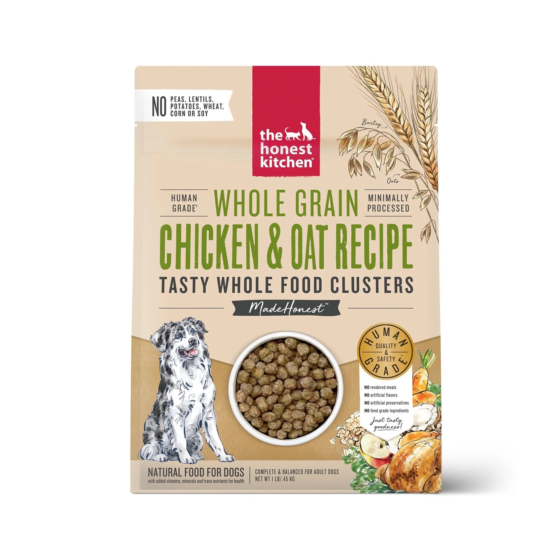 Honest Kitchen Clusters Whole Grain Chicken & Oat Dog Food - main product image