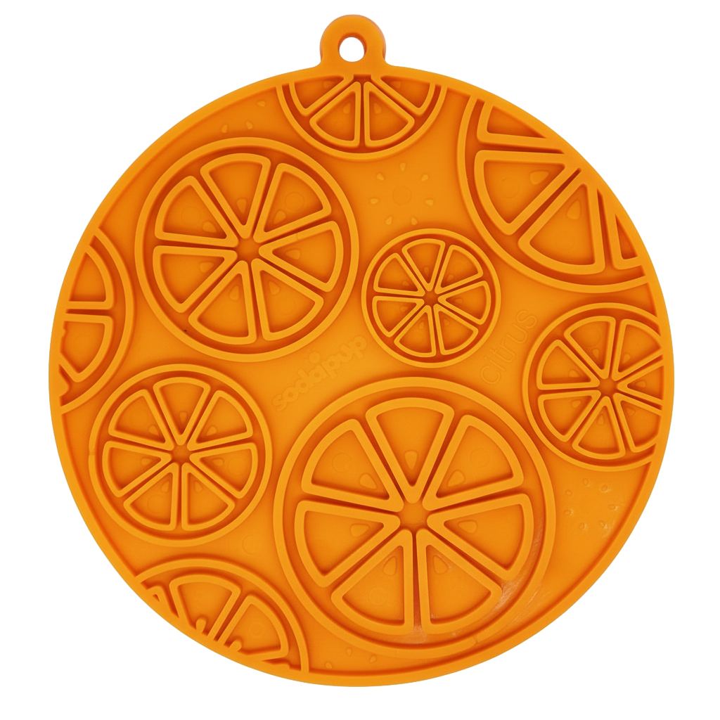 Citrus Design Emat Enrichment Lick Mat For Dogs And Cats USA - lifestyle view