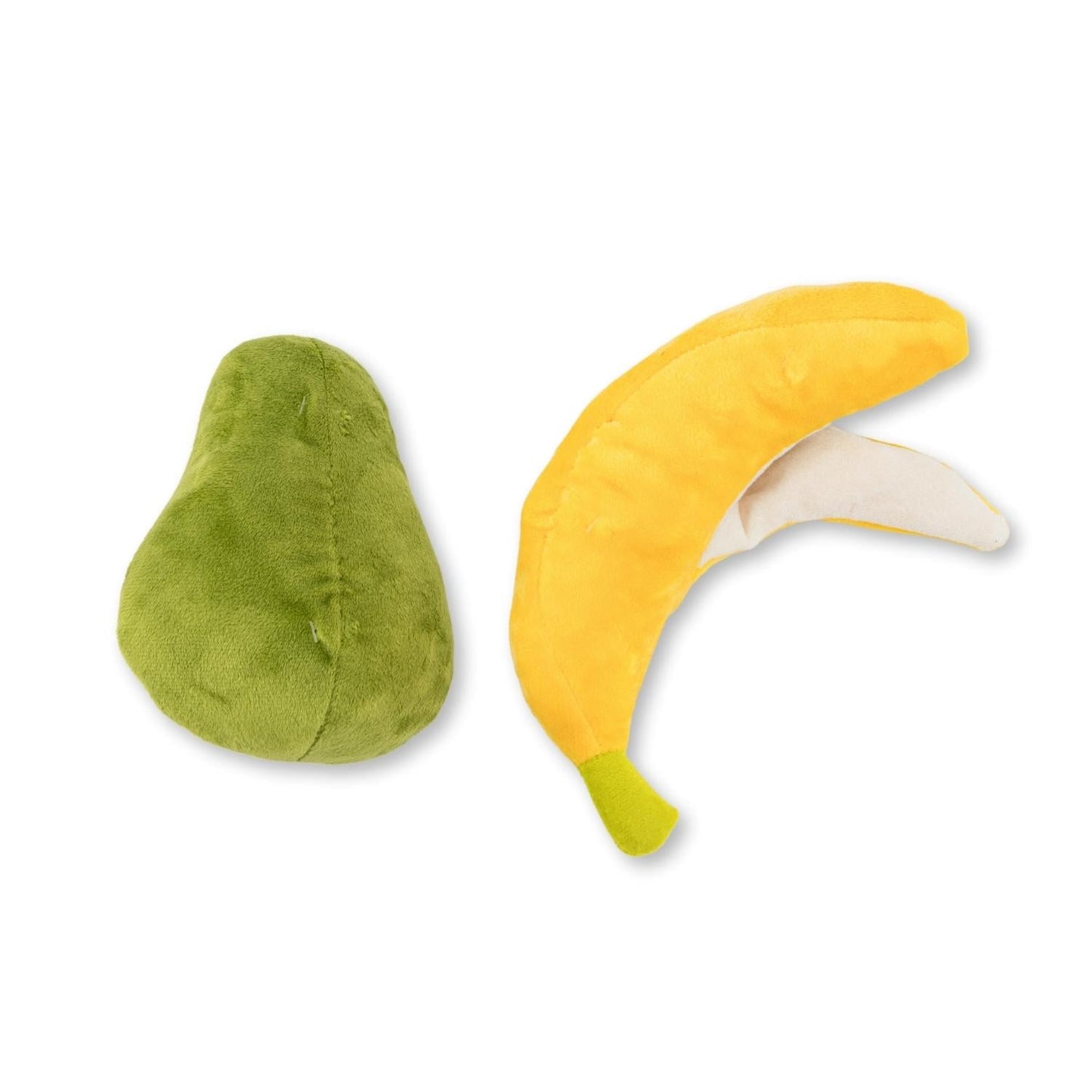 Dog Treats Avocado Banana Plush Toy Gift Set with Squeaker - lifestyle product image for dog treats