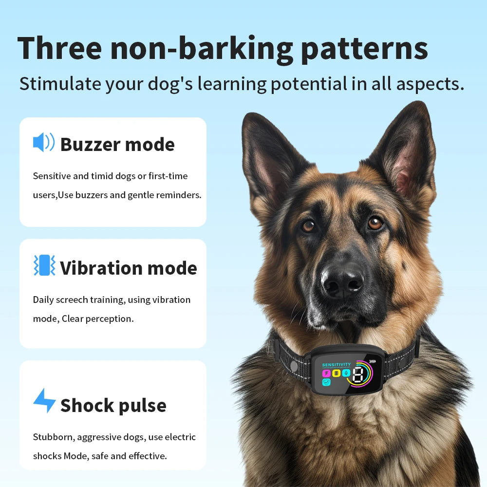 Smart Automatic Anti Barking Dog Collar Rechargeable Bark - detail view