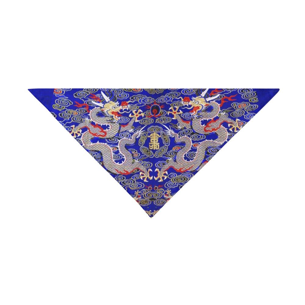 Pet Apparel Blue Imperial Dragon Double-Sided Bandana Essent - lifestyle product image for pet apparel