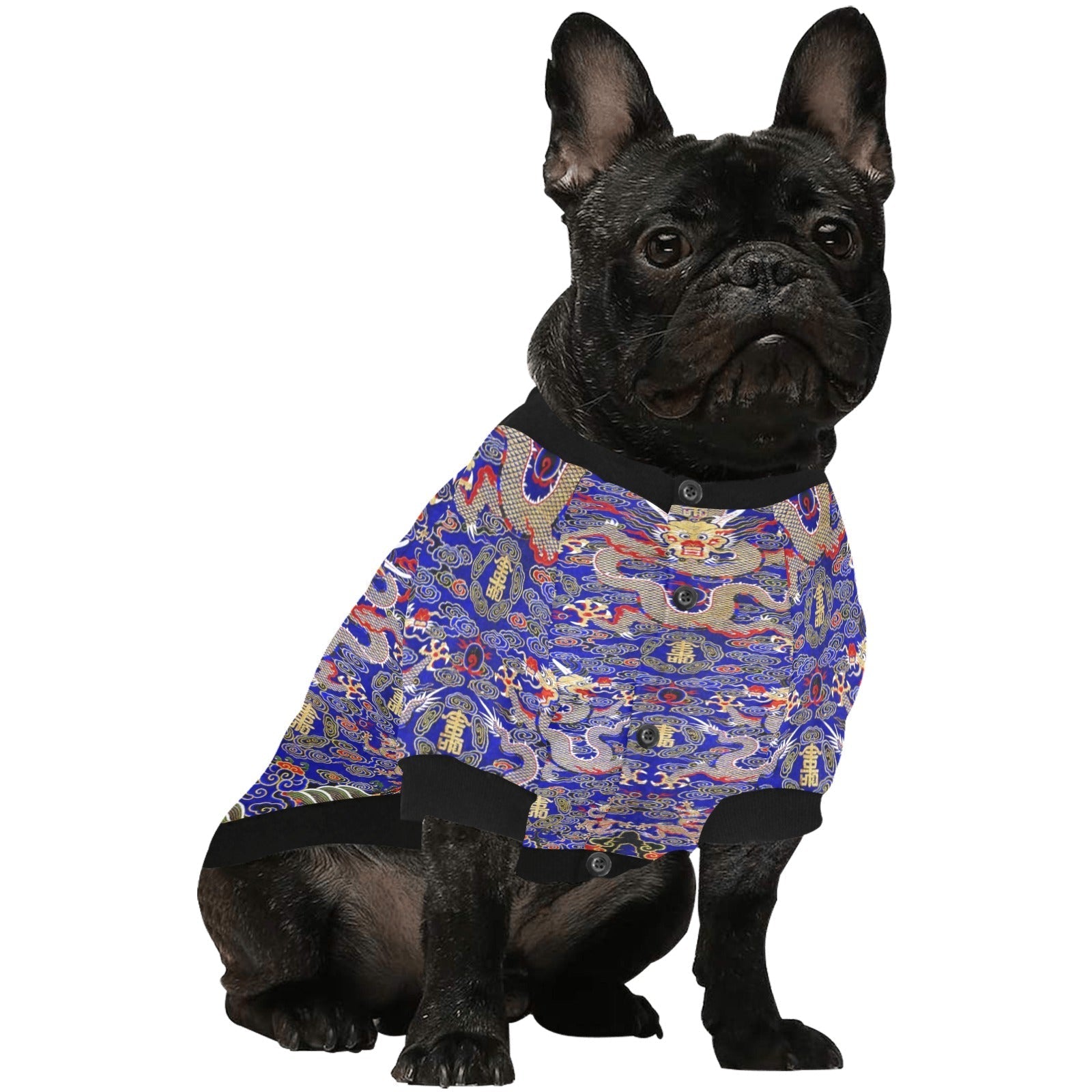 Pet Apparel Blue Imperial Dragon Round Neck Shirt Essential - gallery product image for pet apparel