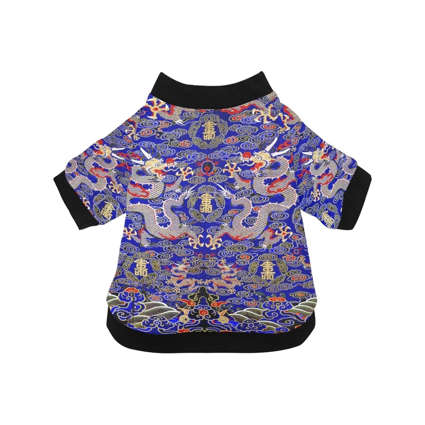 Pet Apparel Blue Imperial Dragon Round Neck Shirt Essential - main product image for pet apparel