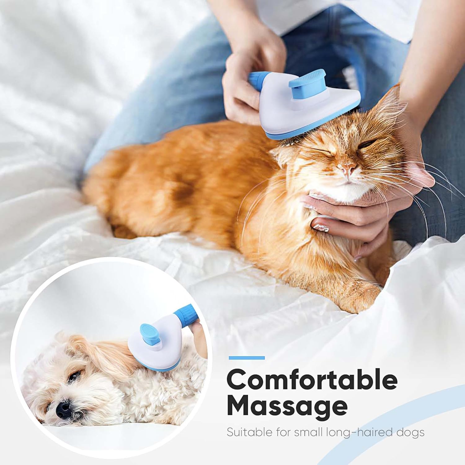 Self-Cleaning Pet Slicker Brush for Dogs, Cats & Rabbits - gallery image 10