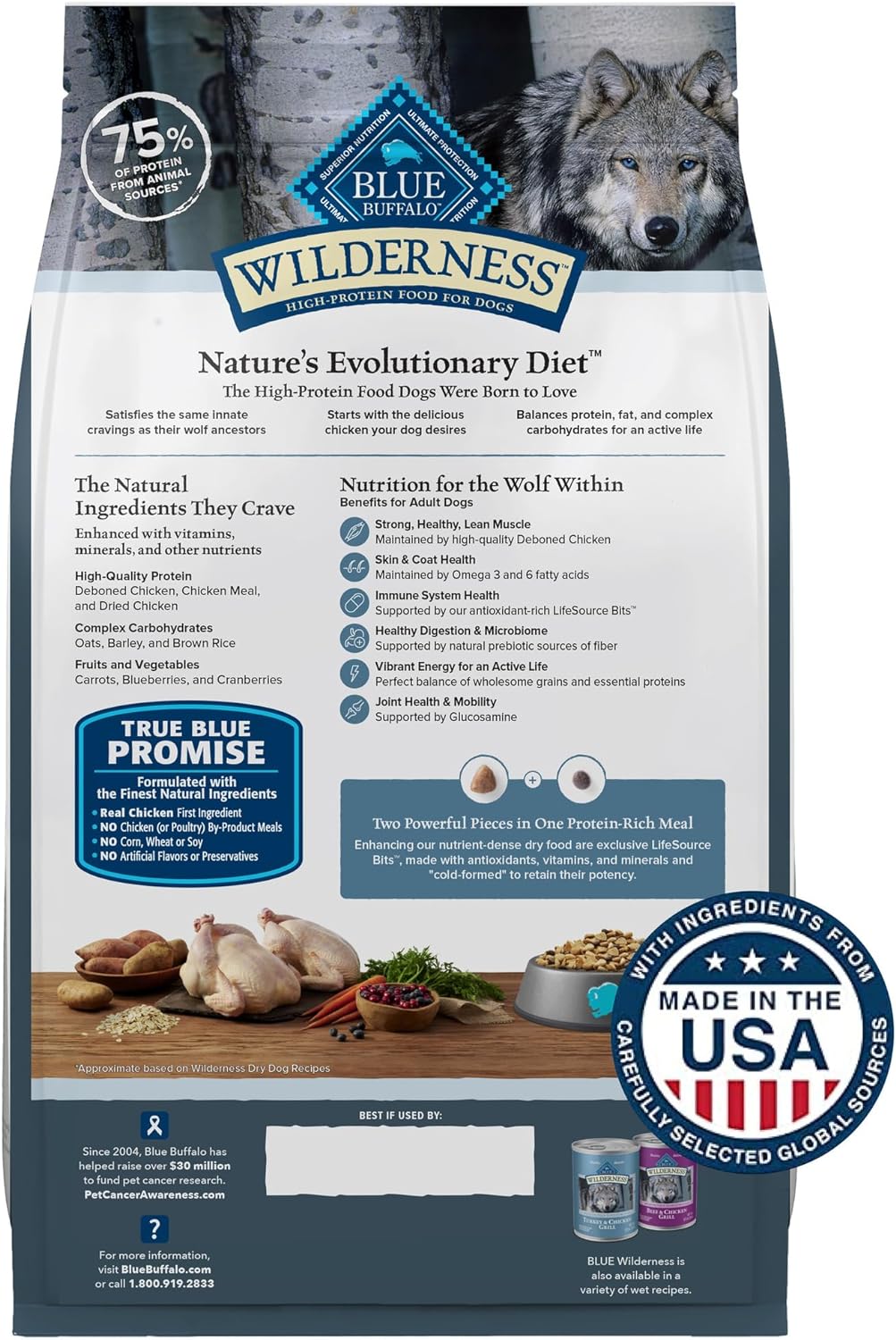 Blue Buffalo Wilderness Adult Chicken With Wholesome Grains - detail view