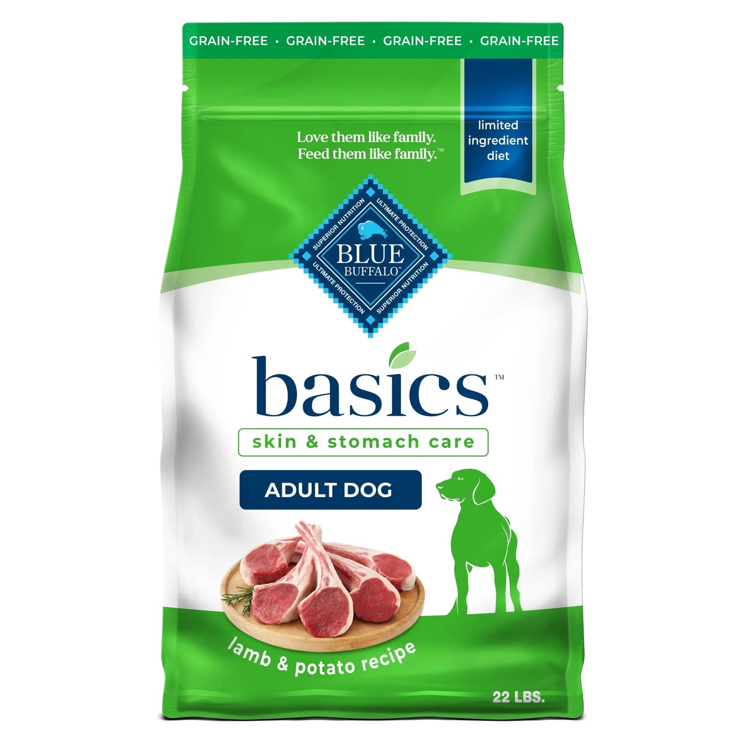 Blue Buffalo Basics Adult Grain Free Lamb Potato Limited Dry - main product image