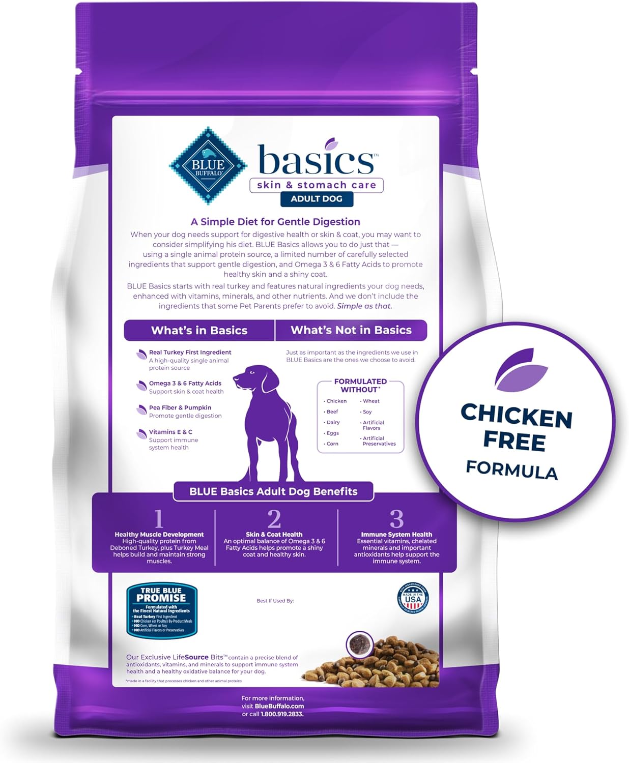 Dry Dog Food Blue Buffalo Turkey Recipe Daily Daily Nutritio - detail view
