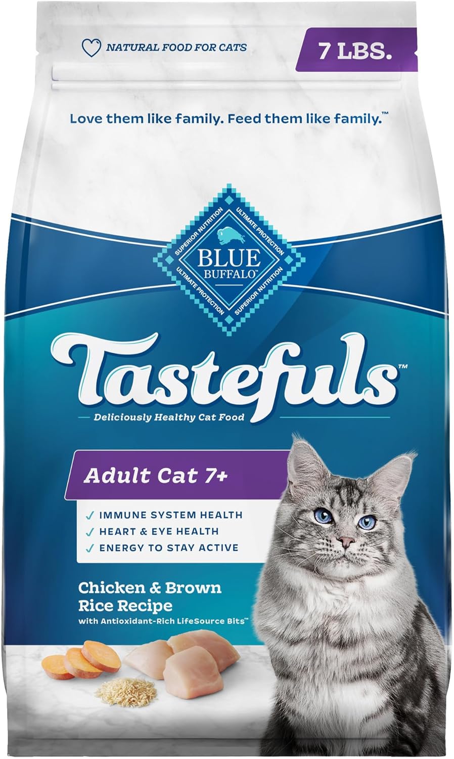 Blue Buffalo Tastefuls Adult 7 Chicken Brown Rice Recipe 7Lb - main product image