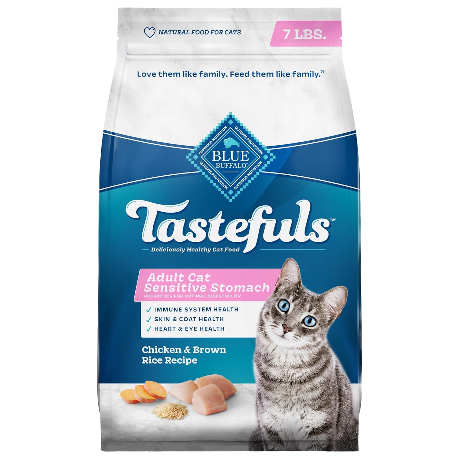 Blue Buffalo Tastefuls Adult Sensitive Stomach Chicken Brown - main product image