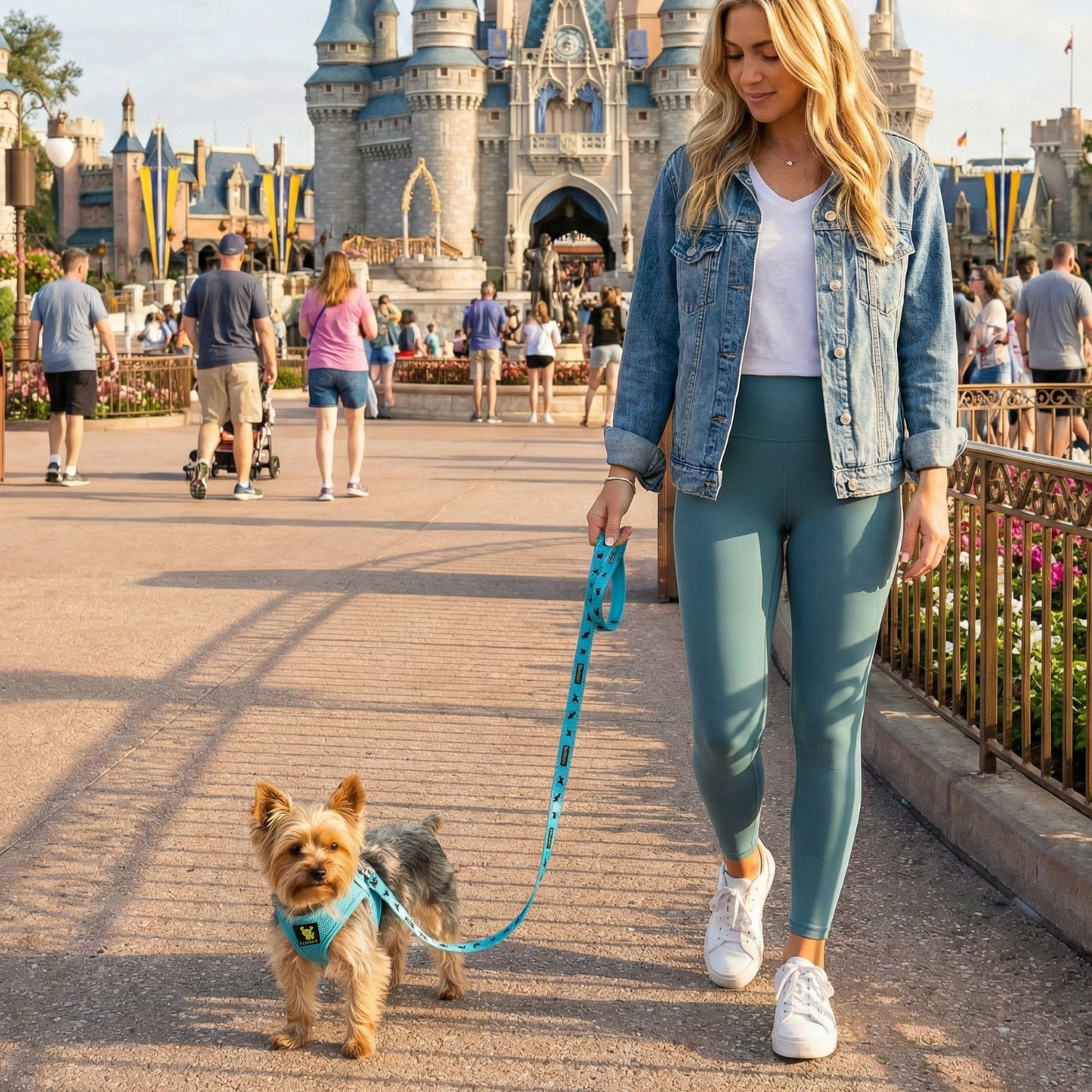 Dog Leash EcoBark Sky Blue Leash- Padded Comfort Grip Padded - gallery product image for dog leash