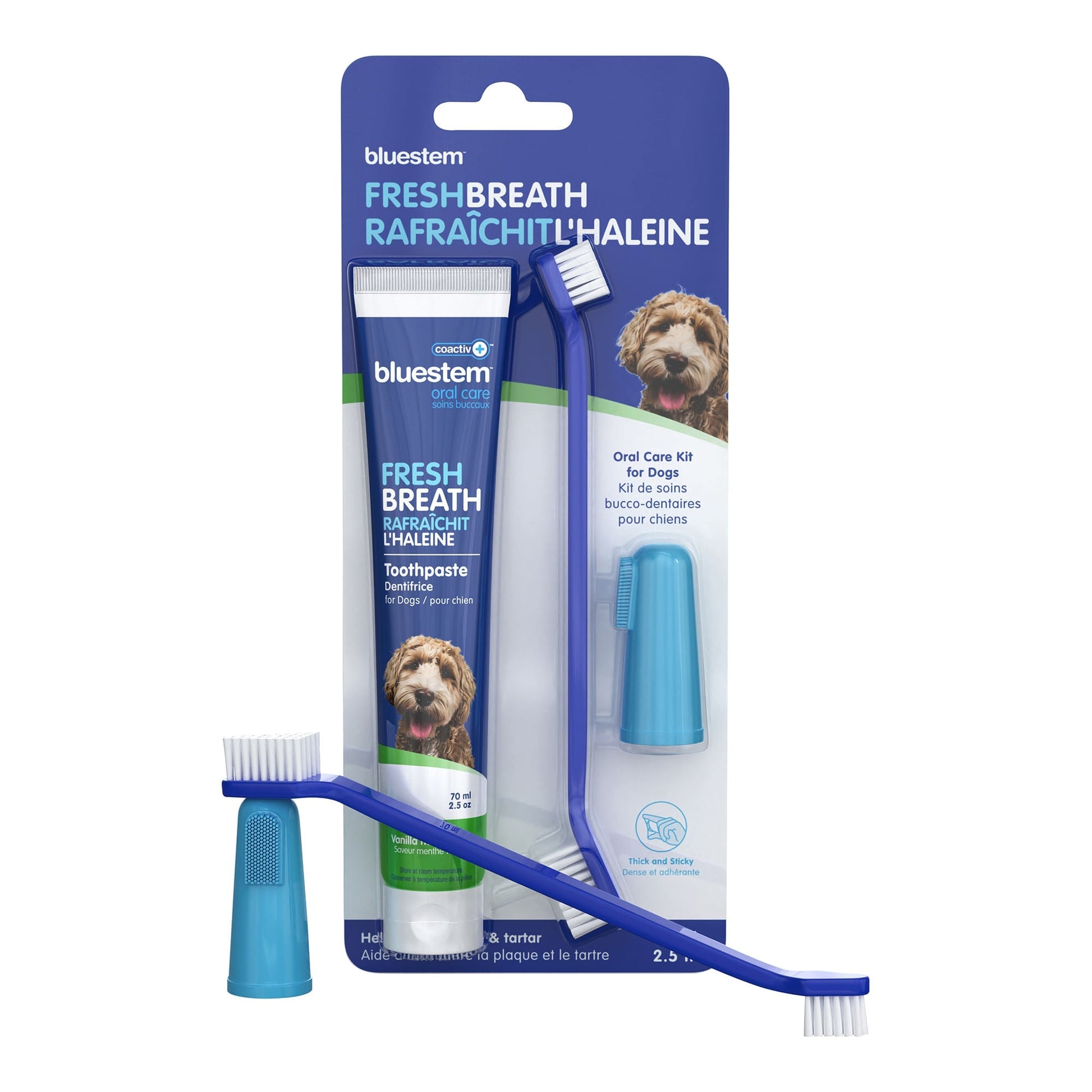 Bluestem Coactiv Oral Dental Kit For Dogs And Cats Finger - close up view