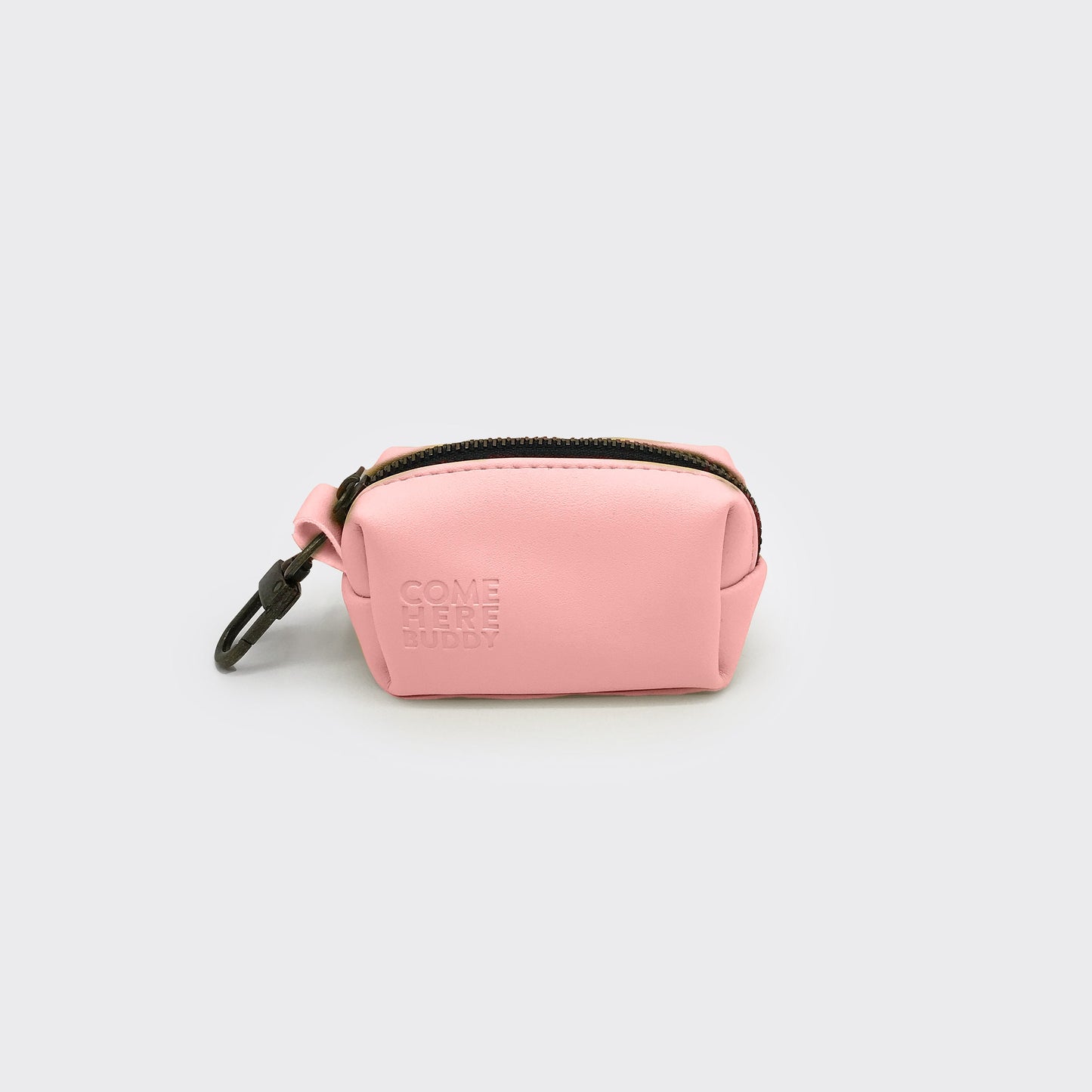 Leather Poop Bag Dispenser - close up view