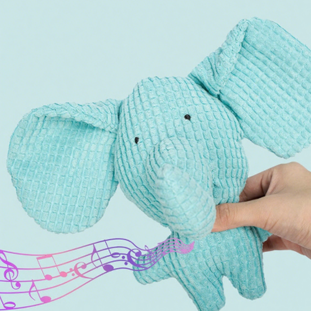 Pet Plush Squeaky Toy - Elephant - close up view