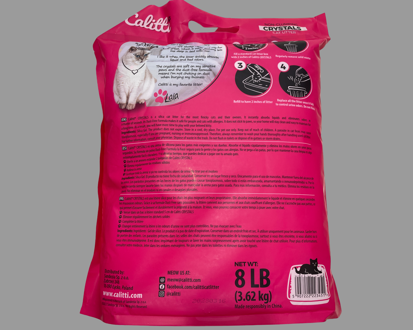 Crystal Cat Litter Unscented Non Clumping 8 Pound - lifestyle view