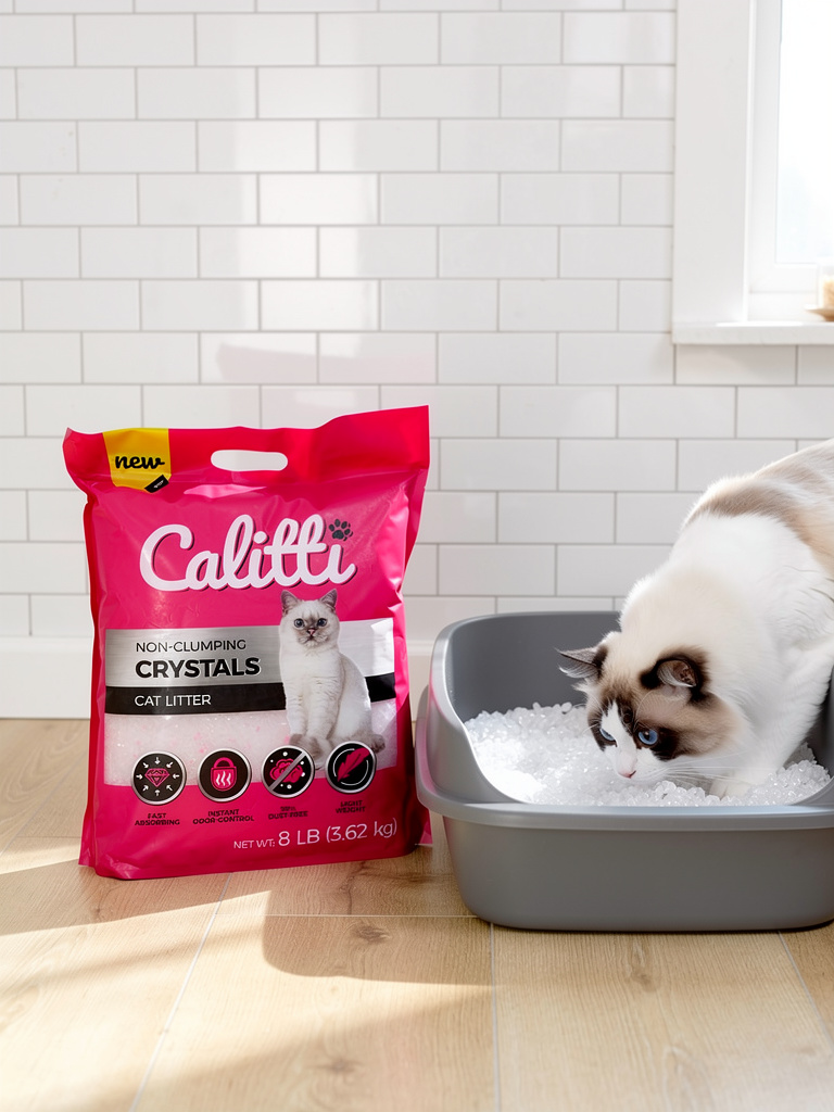 Crystal Cat Litter Unscented Non Clumping 8 Pound - detail view