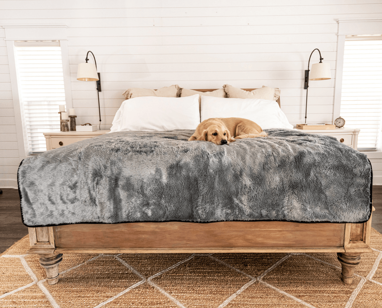 Pupprotector Summer Short Fur Waterproof Throw Blanket Grey - gallery image 5