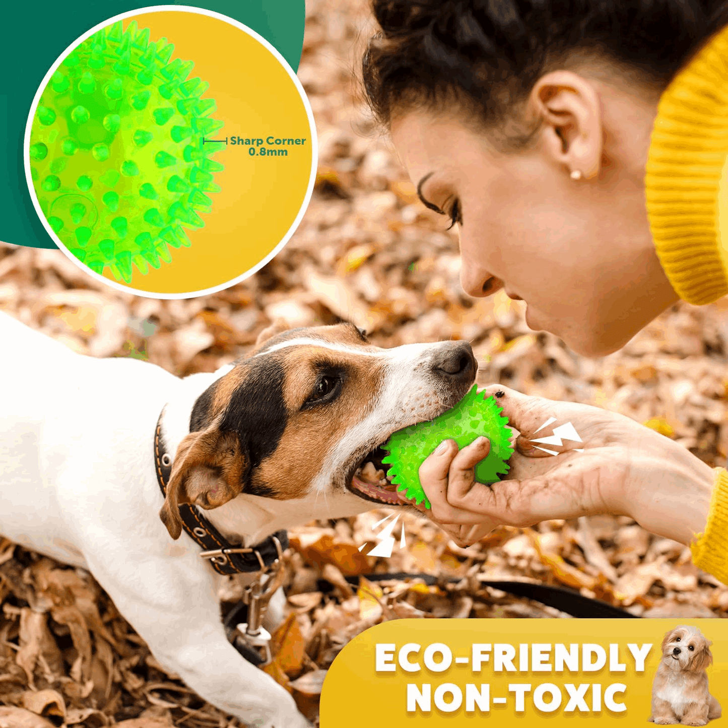 Dog Treats 2 5 Squeaky Interactive Dog Balls for Puppy Teeth - gallery image 7