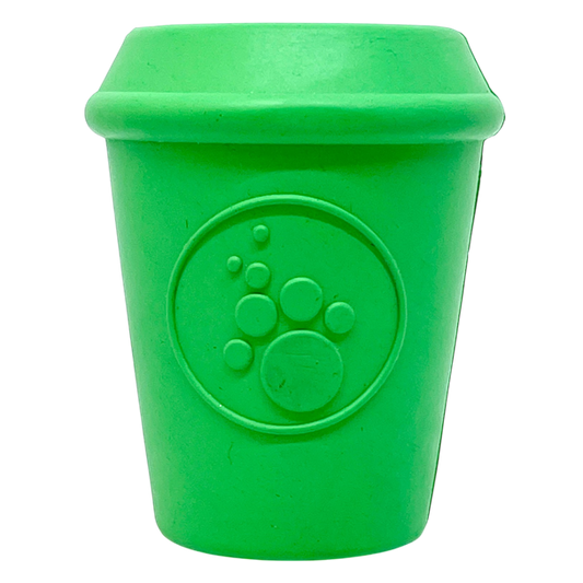 Coffee Cup Rubber Dog Chew Toy For Power Chewers Treat USA - main product image