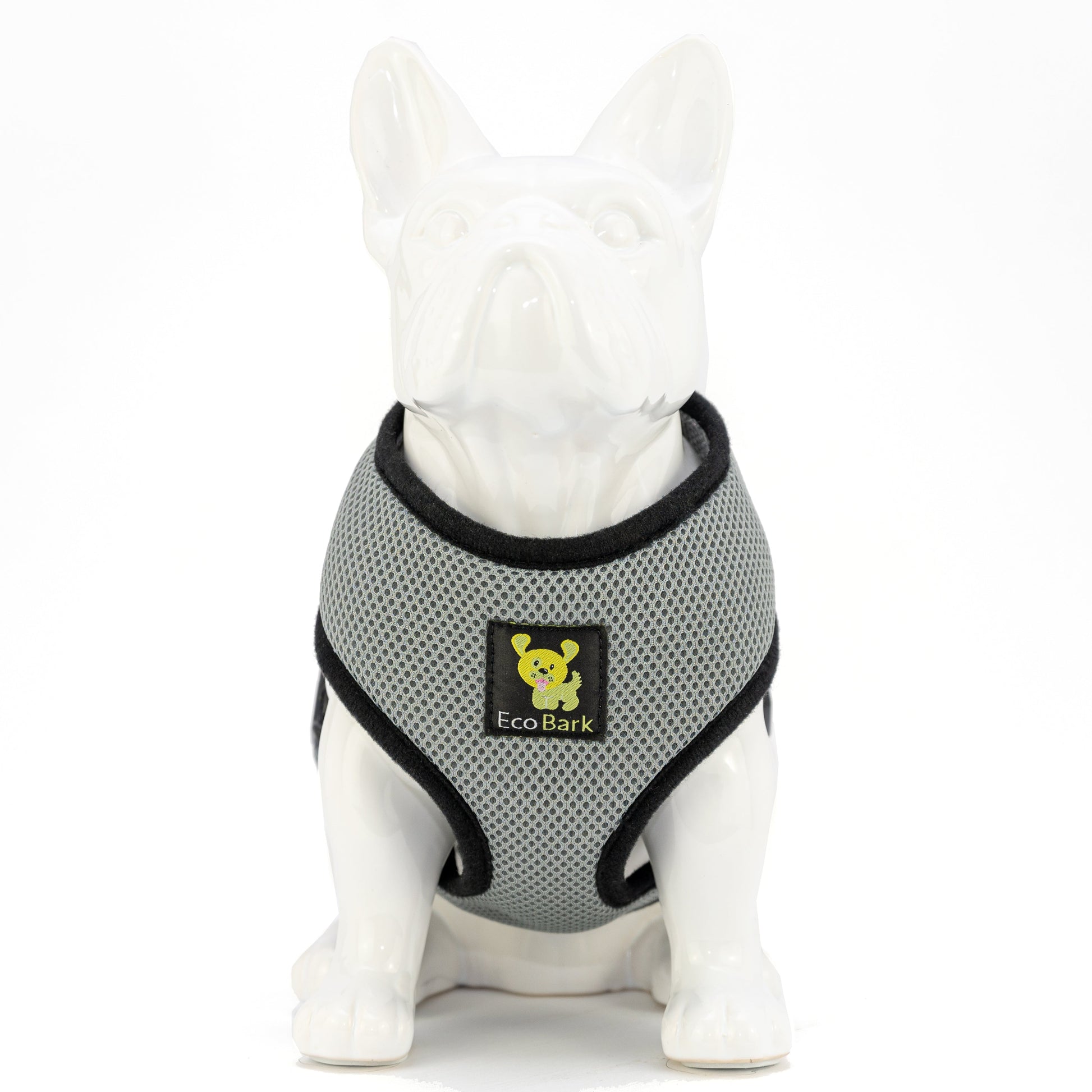 Dog Harness EcoBark Gray Harness Over-the-Head Soft Mesh - detail product image for dog harness
