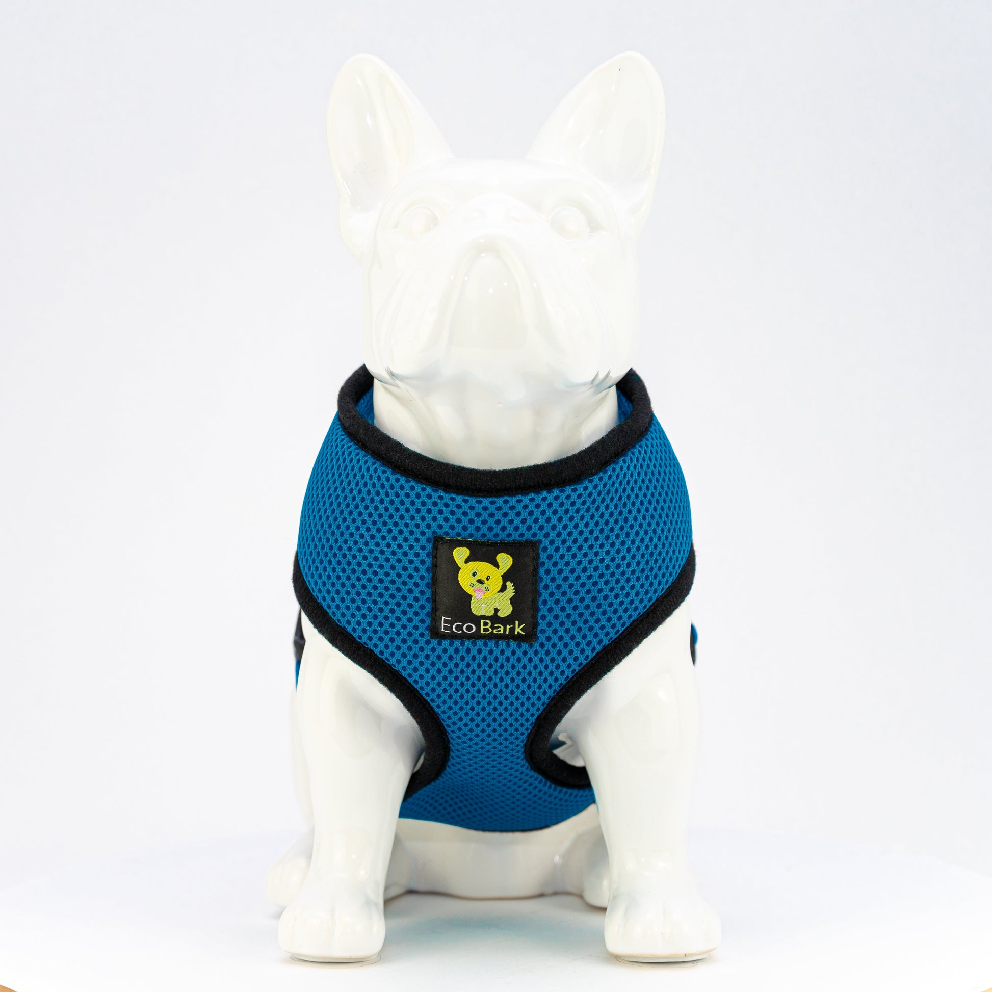 Dog Harness EcoBark Teal Harness Over-the-Head Soft Mesh - close up product image for dog harness