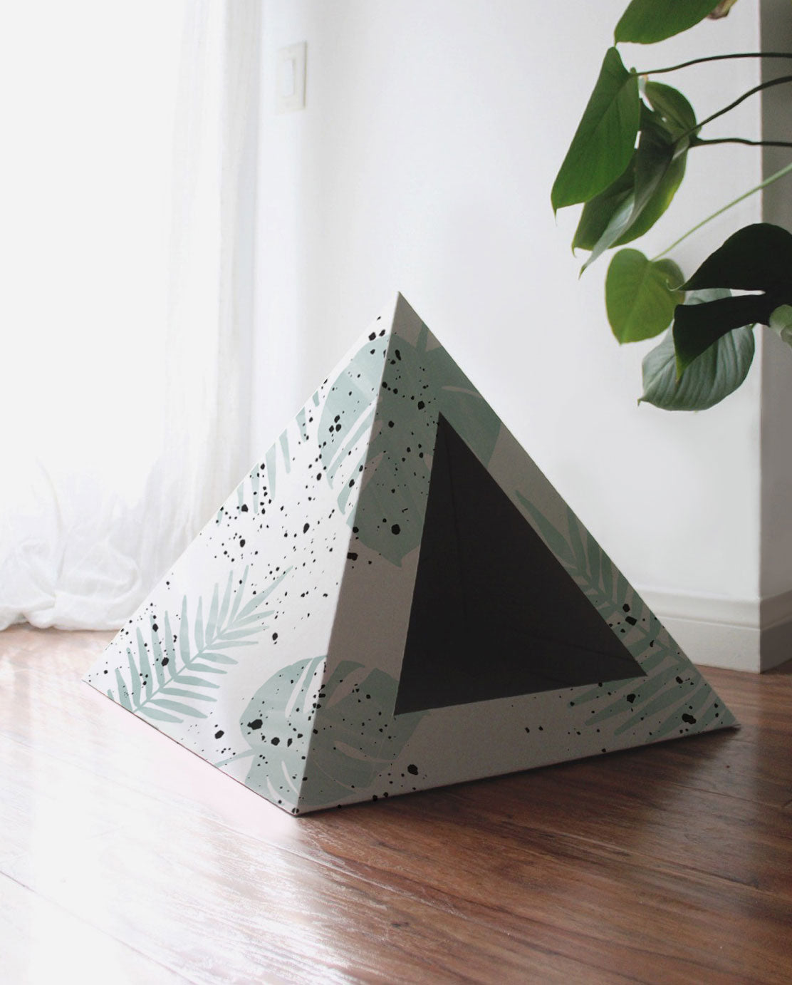 'Oasis' Cardboard Cat Pyramid - lifestyle view